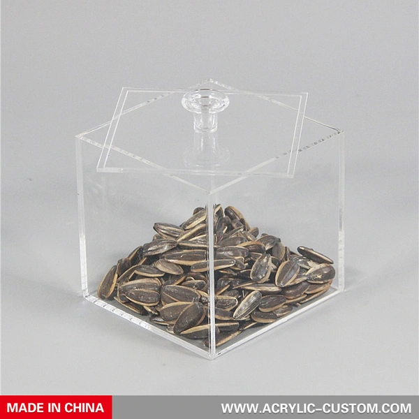 Acrylic box candy display dispenser for the retail food store