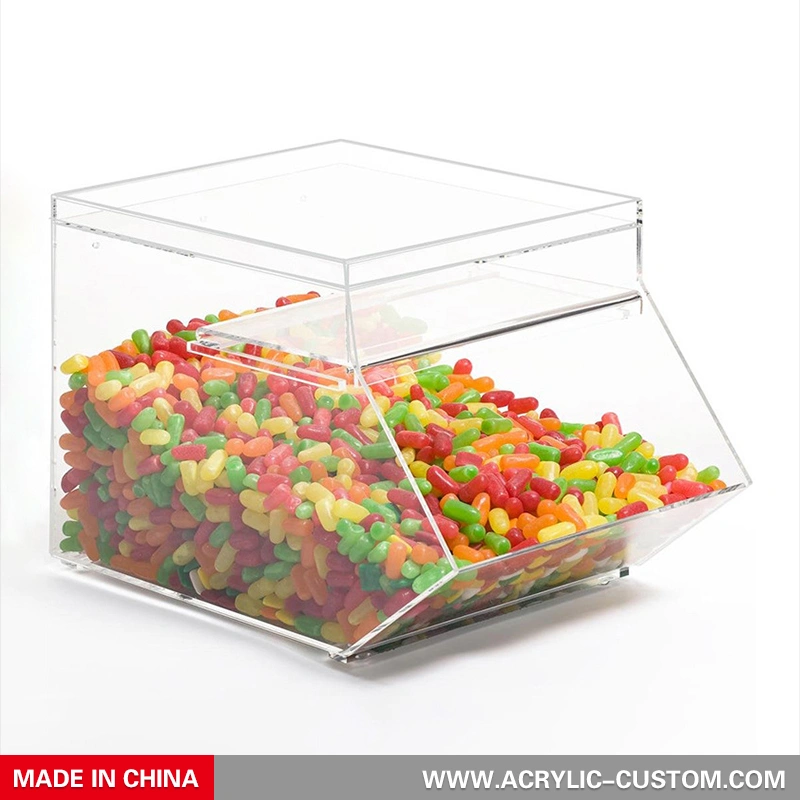 Candy Acrylic Boxes Flip Lid Square Food Boxes