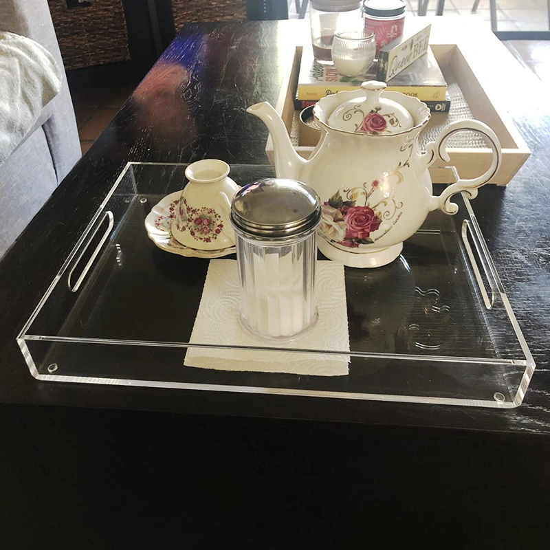 Clear Lucite Food Tray and Acrylic Breakfast Tray