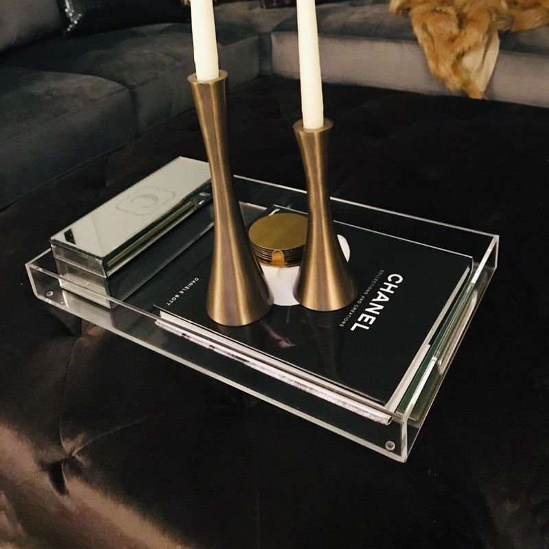 Clear Lucite Food Tray and Acrylic Breakfast Tray