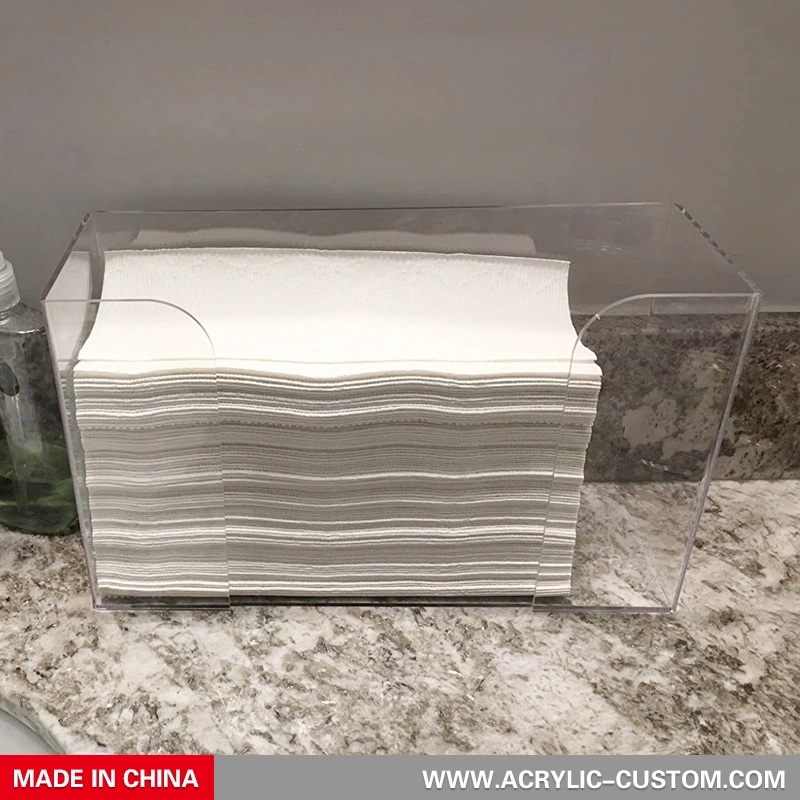 透明アクリルゲストタオルナプキンホルダーとティッシュボックス 