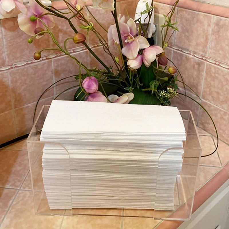 透明アクリルゲストタオルナプキンホルダーとティッシュボックス 