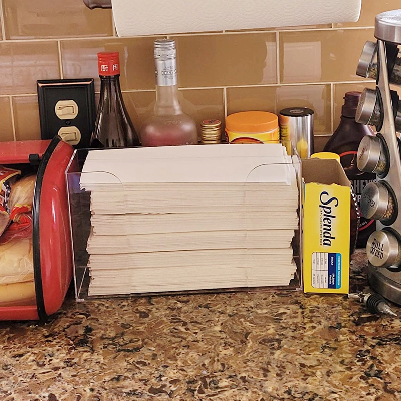 透明アクリルゲストタオルナプキンホルダーとティッシュボックス 