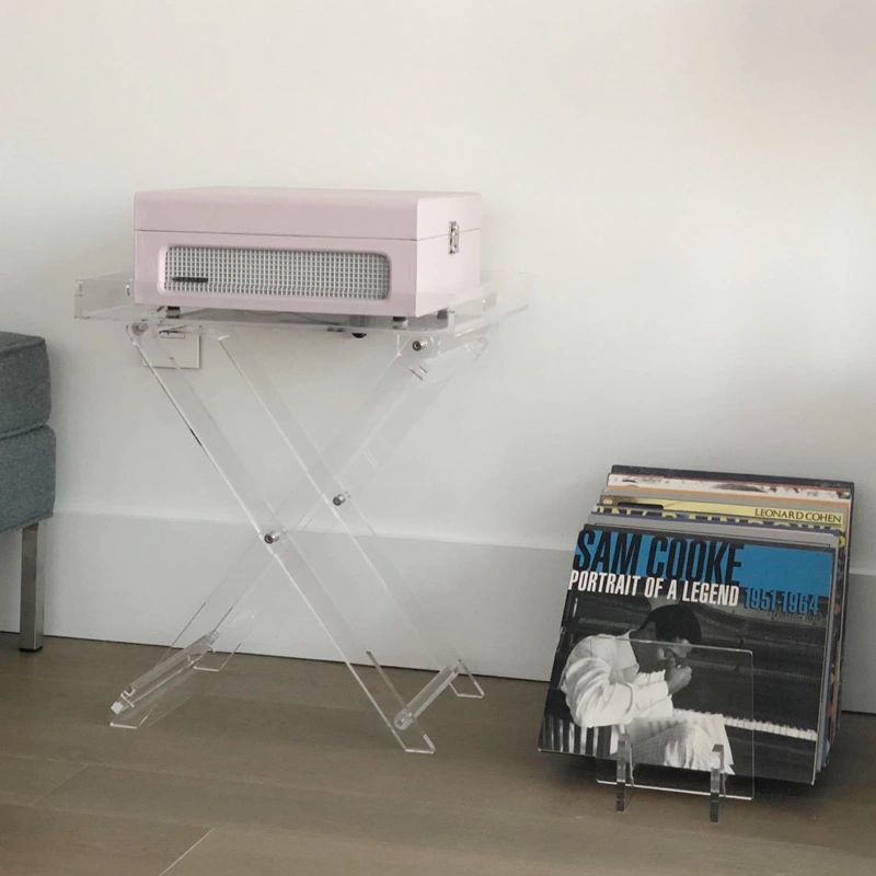 Custom Acrylic Folding Coffee Tray Table – Modern Lucite Serving Table