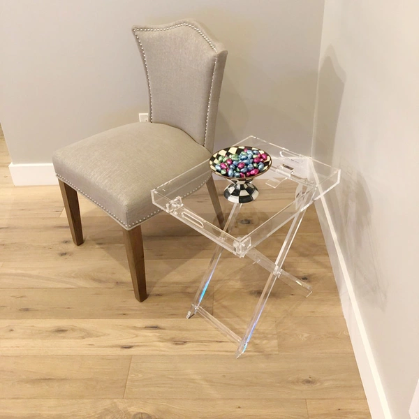 Custom Acrylic Folding Coffee Tray Table – Modern Lucite Serving Table