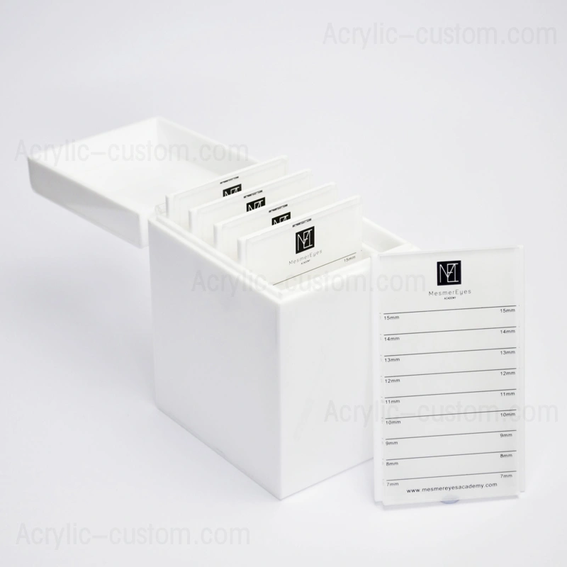 White Eyelash Storage Box 5 Tile Marble Lash Organiser