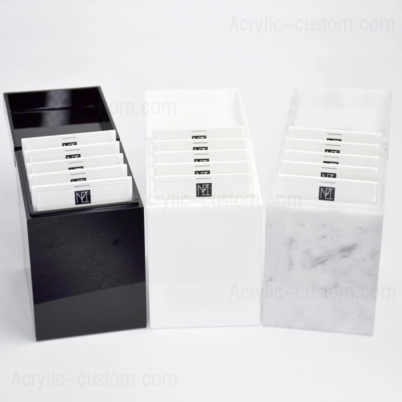 White Eyelash Storage Box 5 Tile Marble Lash Organiser