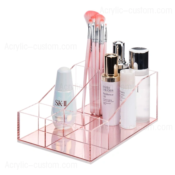 Al por mayor organizador de maquillaje de lujo y soporte de almacenamiento acrílico transparente.