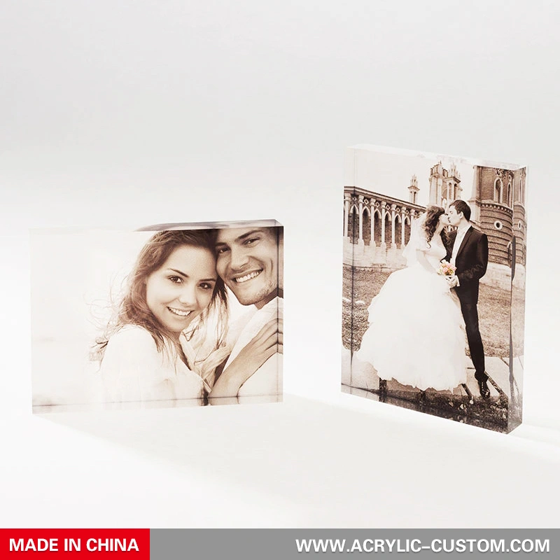 プラスチックブロック工芸品用のカスタムクリアアクリルブロック写真 