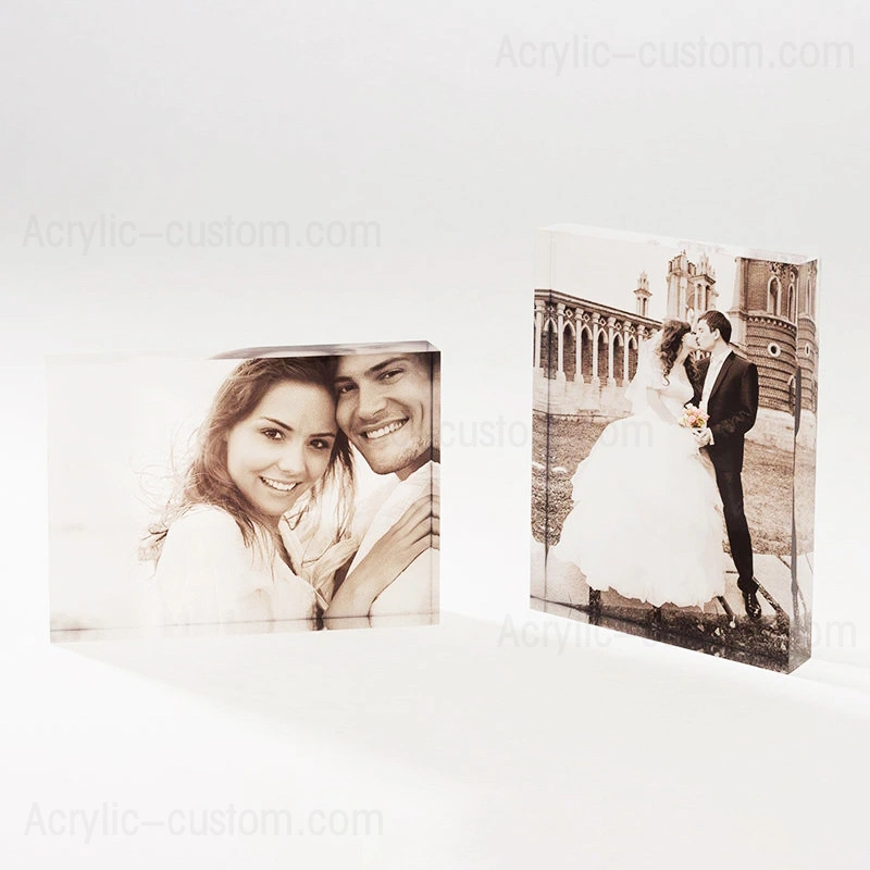 プラスチックブロック工芸品用のカスタムクリアアクリルブロック写真 