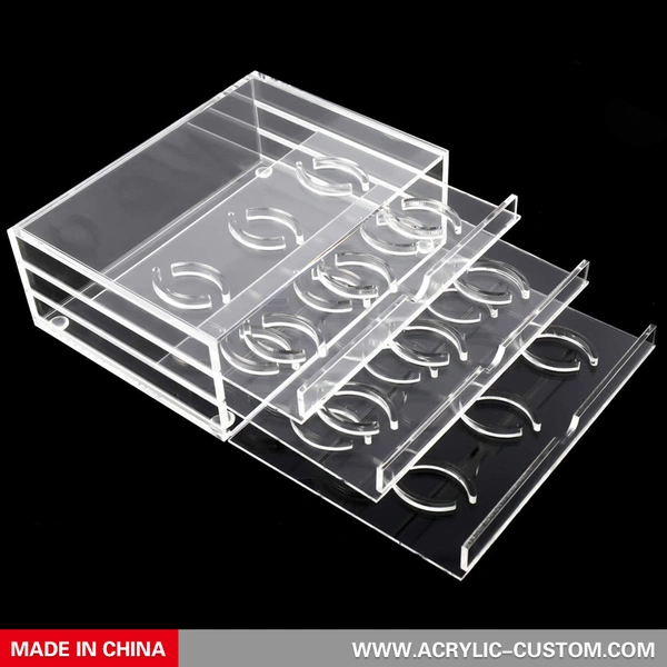 Clear Eyelash Storage Box 3 Layers Acrylic Lash Organizer