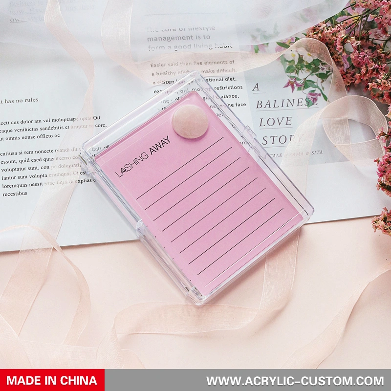 Прозрачные коробки для хранения плиток для ресниц с розовыми плитками для ресниц