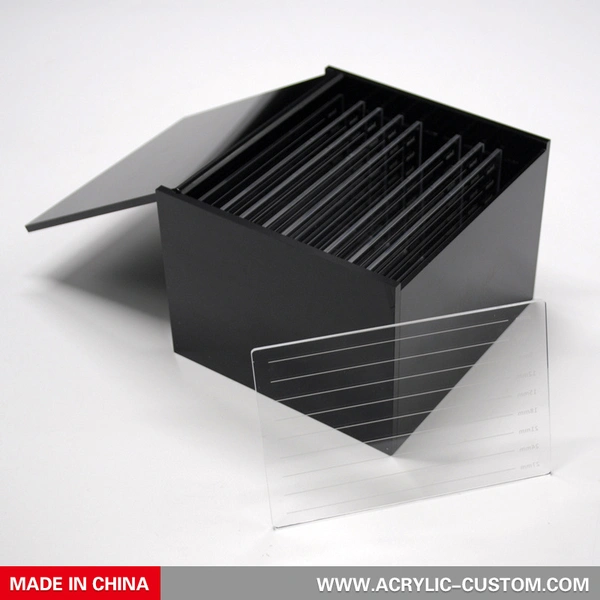 organisateur de cils noir avec carreaux de cils en acrylique transparent | fabricant personnalisé acrylique