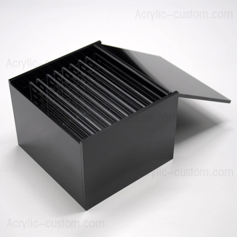 黒まつげ収納ボックスラッシュタイルオーガナイザー-ラッシュボックスベンダー 