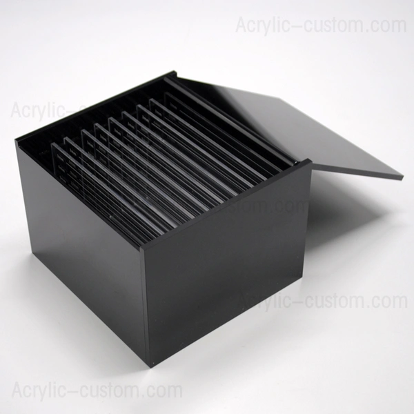 organisateur de cils noir avec carreaux de cils en acrylique transparent | fabricant personnalisé acrylique