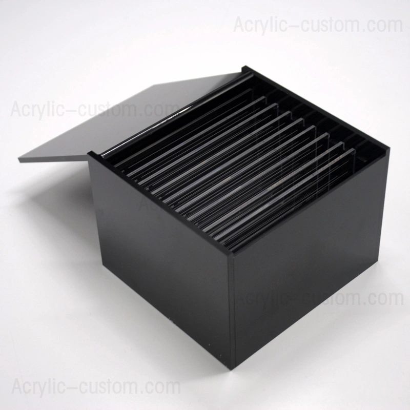 黒まつげ収納ボックスラッシュタイルオーガナイザー-ラッシュボックスベンダー 