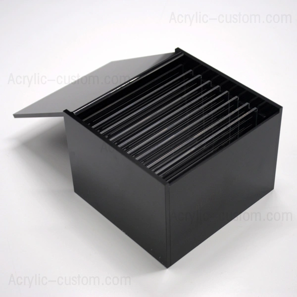 organisateur de cils noir avec carreaux de cils en acrylique transparent | fabricant personnalisé acrylique