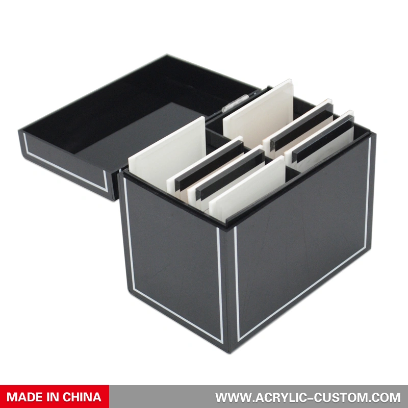 黒まつげタイル収納ボックスラッシュオーガナイザー-ラッシュボックスベンダー 