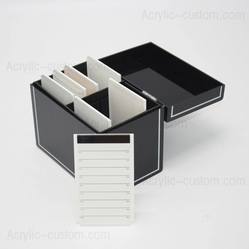 黒まつげタイル収納ボックスラッシュオーガナイザー-ラッシュボックスベンダー 