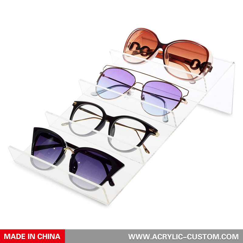 Black w/Clear Acrylic Sunglasses & Eyeglasses Display/Holder 3 Tier 