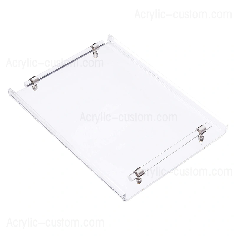 Custom Large Acrylic Tray Clear Serving Tray with Handles