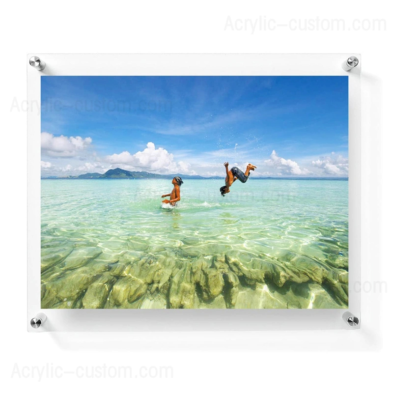 ウォールマウントクリアフローティングアクリル額縁-カスタムフォトフレーム 