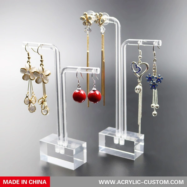 Jewelry Display Acrylic L Shape Earring Holder for Jewelry
