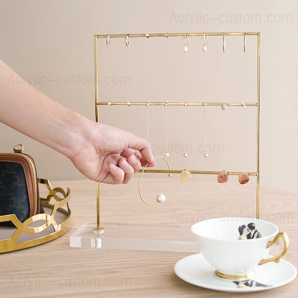 イヤリング収納ホルダーアクリルジュエリースタンド-カスタムアクリルディスプレイ
