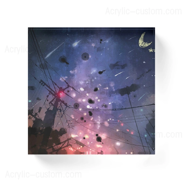 ファクトリーキューブフォトブロックアクリルディスプレイブロック-カスタムロゴブロック