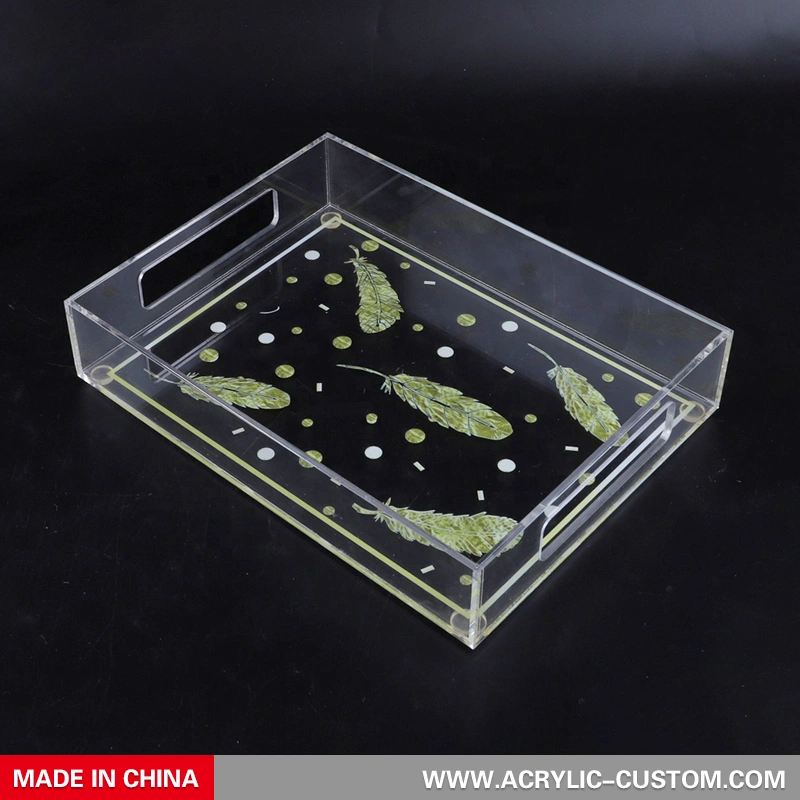 Cheap Acrylic Clear Tray with Printing Pattern - Acrylic Tray Factory