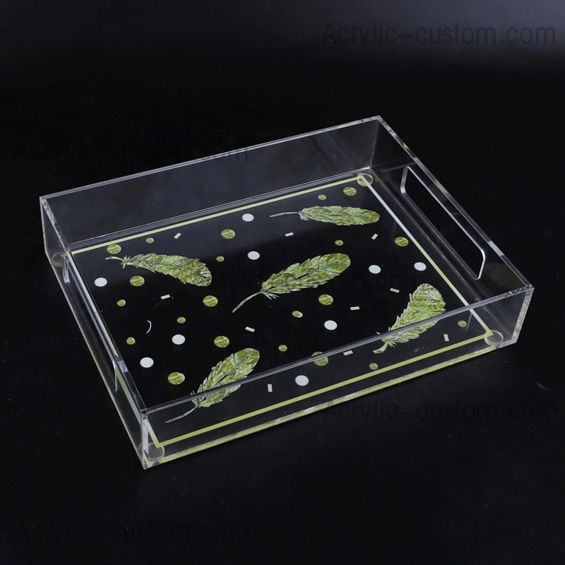 Cheap Acrylic Clear Tray with Printing Pattern - Acrylic Tray Factory