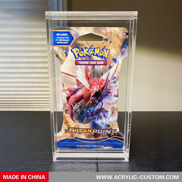 precio de fábrica primera edición paquetes de pokemon caja de refuerzo de pokemon de acrílico
