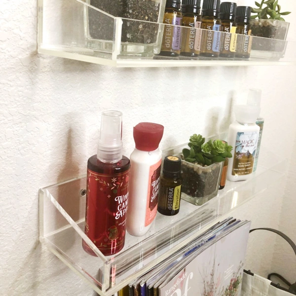 透明プレキシガラスフローティング棚アクリルバスルーム棚卸売