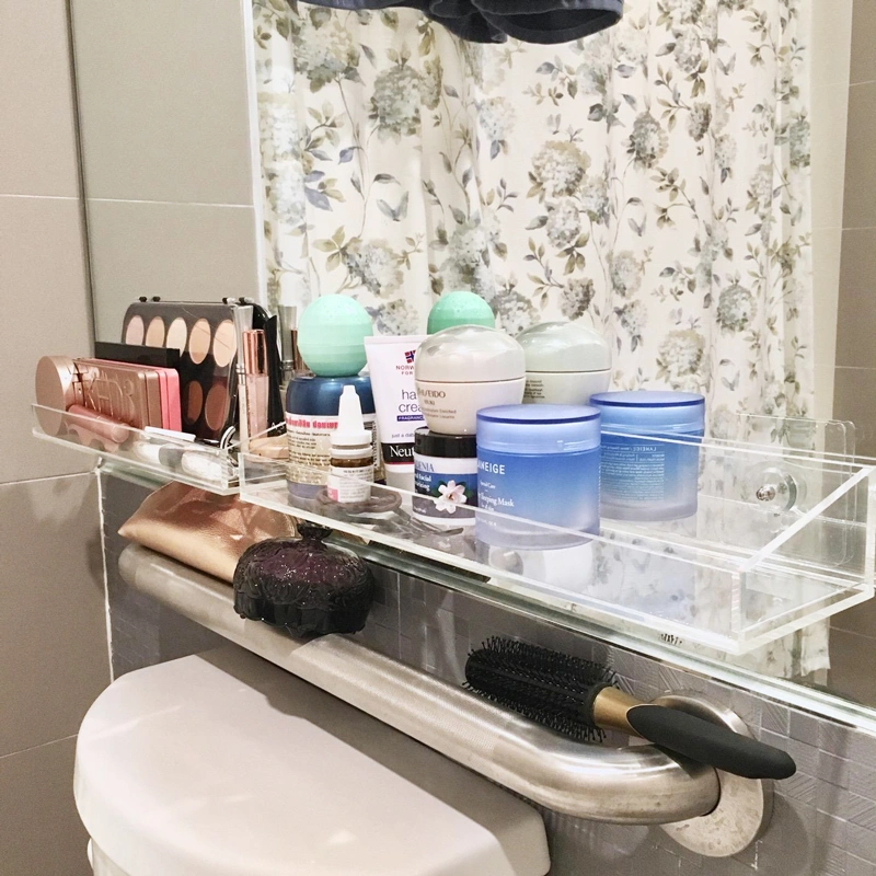 透明プレキシガラスフローティング棚アクリルバスルーム棚卸売 