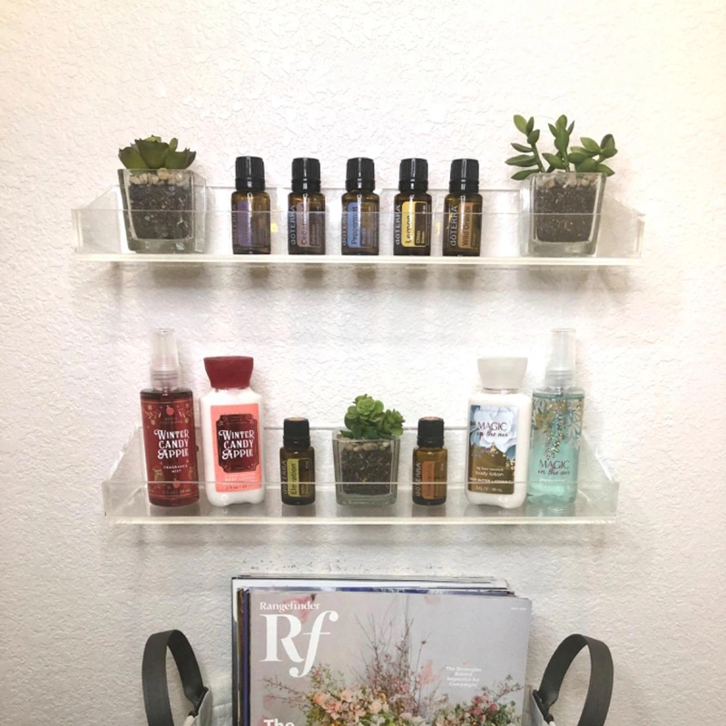 透明プレキシガラスフローティング棚アクリルバスルーム棚卸売 