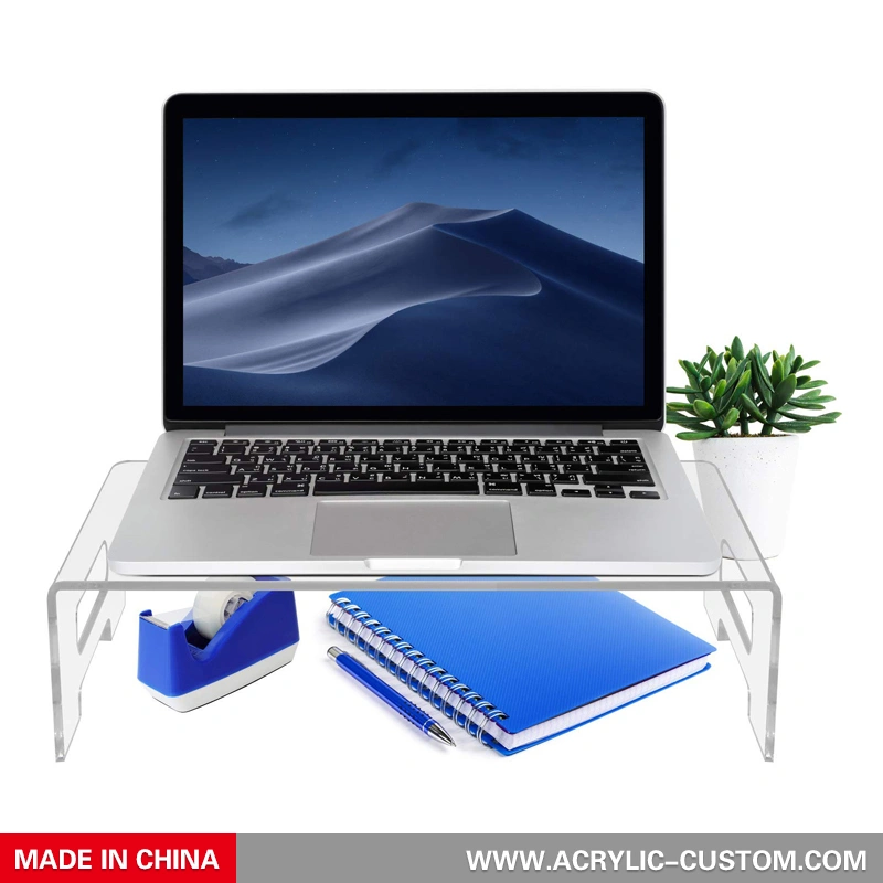 アクリルモニタースタンド透明プレキシガラスラップトップライザーハンドル付き 