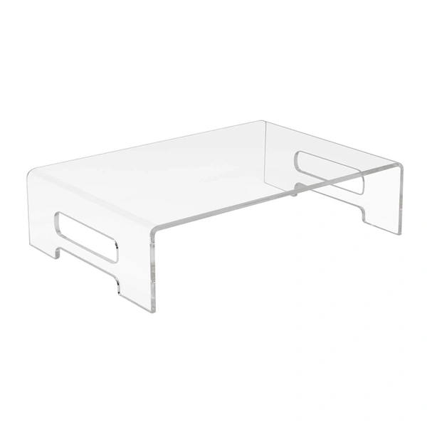 アクリルモニタースタンド透明プレキシガラスラップトップライザーハンドル付き