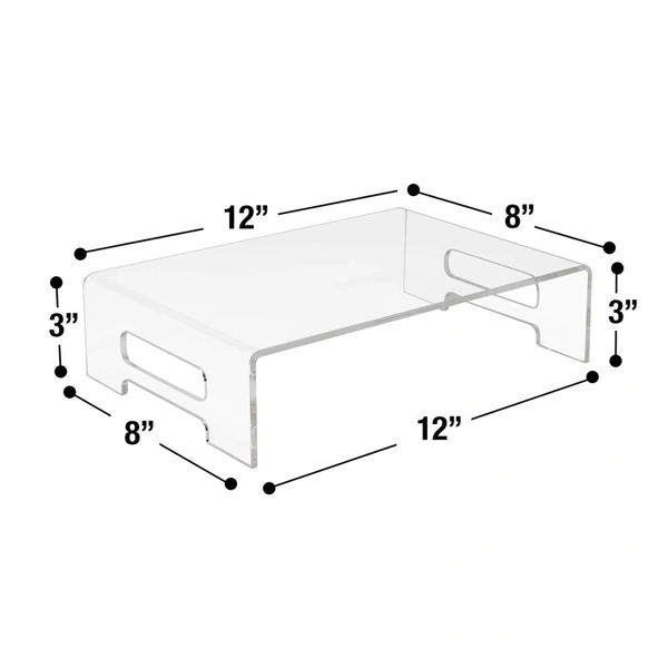 アクリルモニタースタンド透明プレキシガラスラップトップライザーハンドル付き