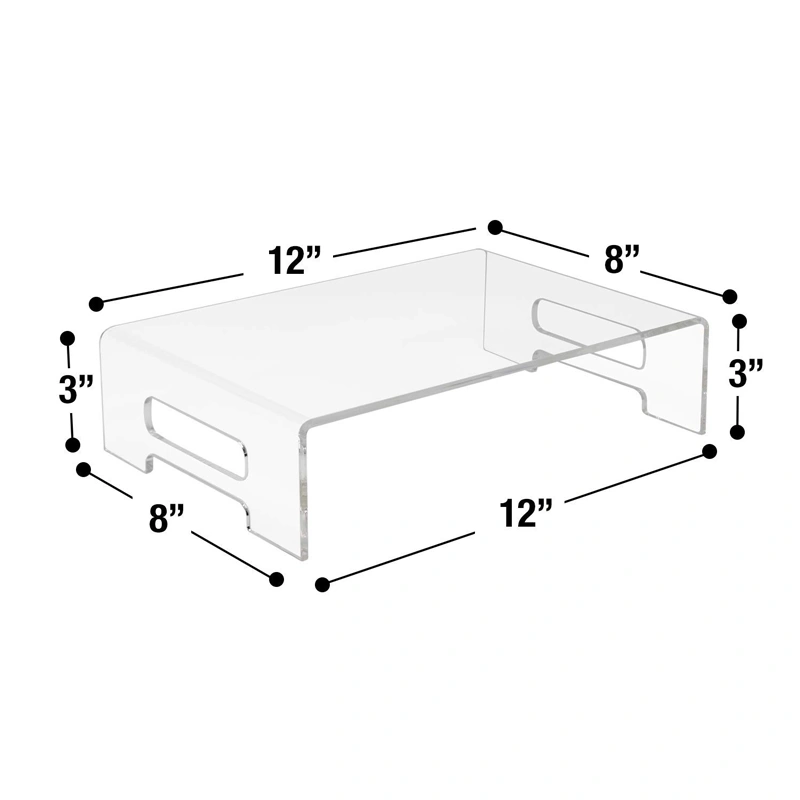 アクリルモニタースタンド透明プレキシガラスラップトップライザーハンドル付き 