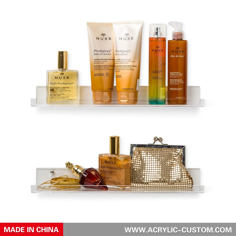 バスルームフローティングシェルフ用のカスタムアクリルシェルフ 