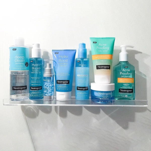 バスルームフローティングシェルフ用のカスタムアクリルシェルフ