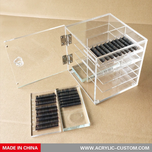 organizador de pestañas transparente caja de almacenamiento de pestañas acrílicas para injerto de pestañas