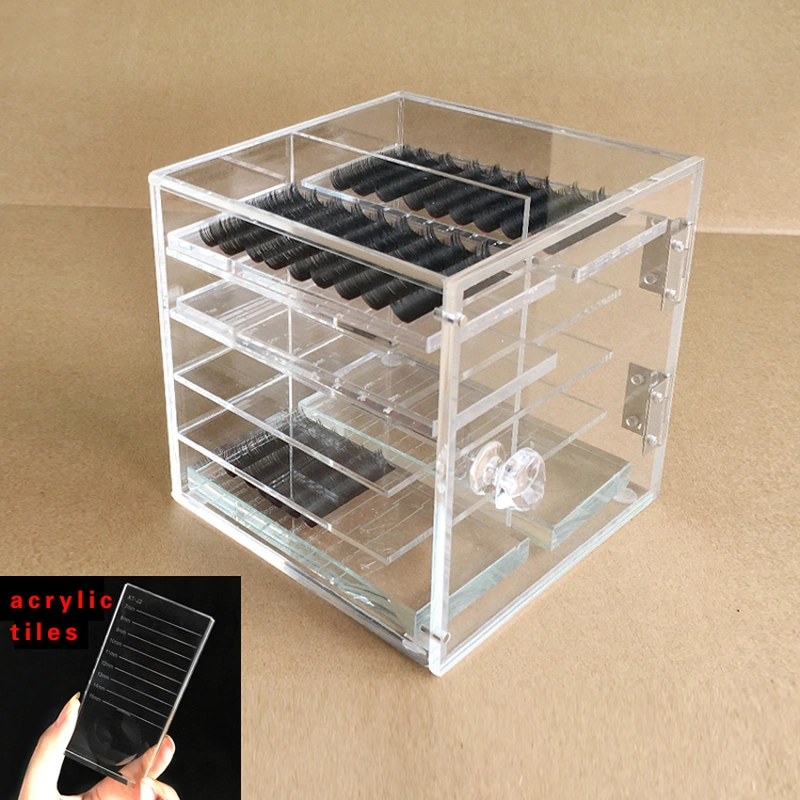 Clear Lash Organizer Acrylic Eyelash Storage Box for Lashes Grafting