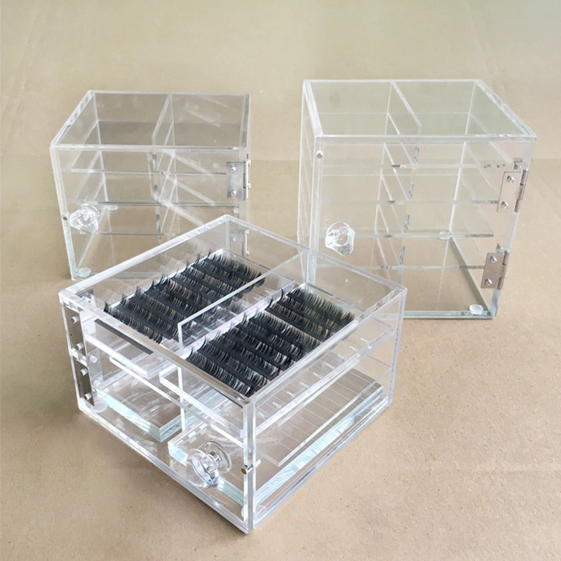 Clear Lash Organizer Acrylic Eyelash Storage Box for Lashes Grafting