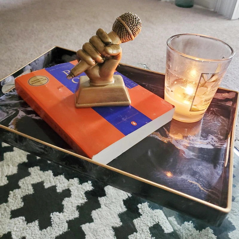 Hot Selling Marble Tray, Black Acrylic Trays with Handles