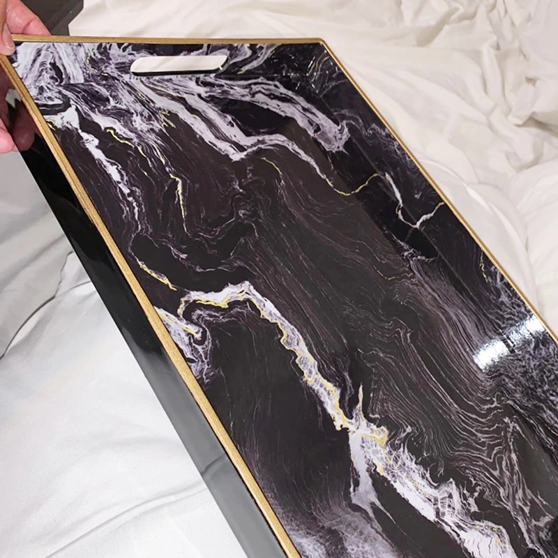 Hot Selling Marble Tray, Black Acrylic Trays with Handles