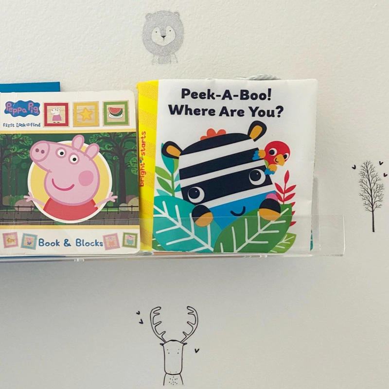 透明アクリルフローティング棚壁掛け保育園キッズ本棚 