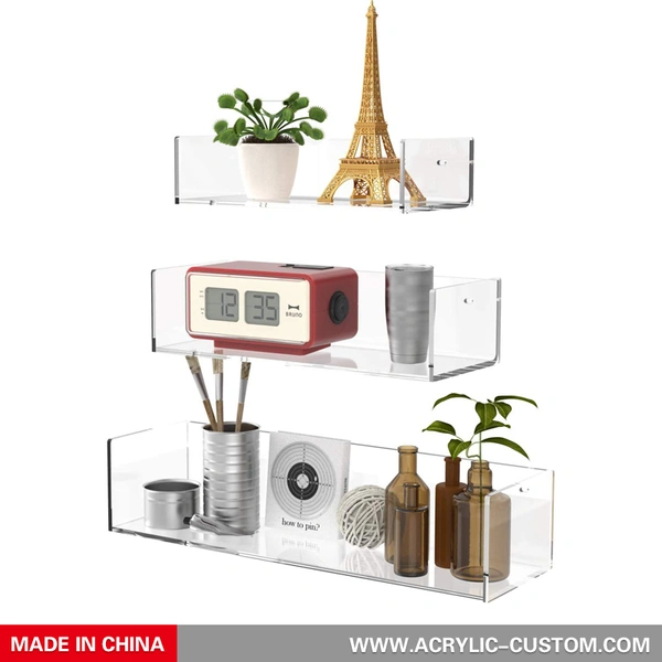卸売透明フローティング棚壁掛けアクリル壁棚