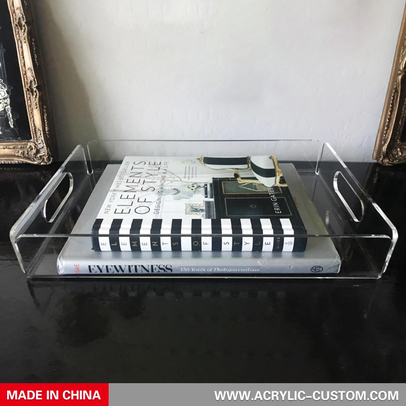 Acrylic Tray for Food With Handles, Breakfast Tray