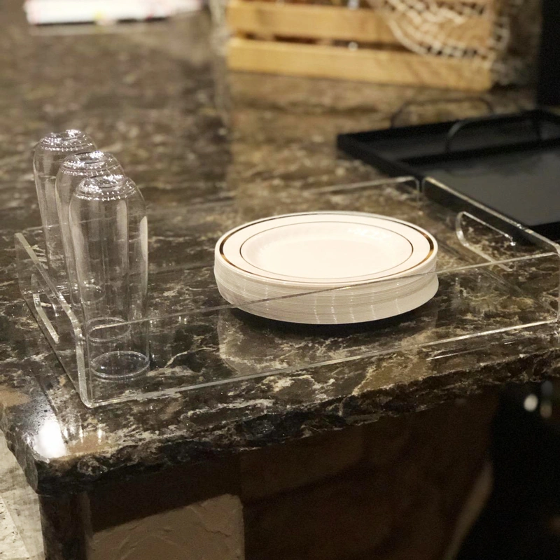 Acrylic Tray for Food With Handles, Breakfast Tray